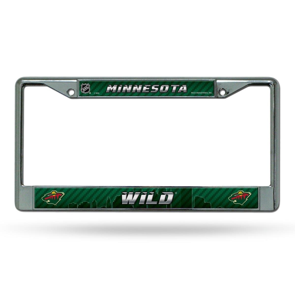1140702670 Minnesota Wild Frame Printed Insert License Plate, Chrome