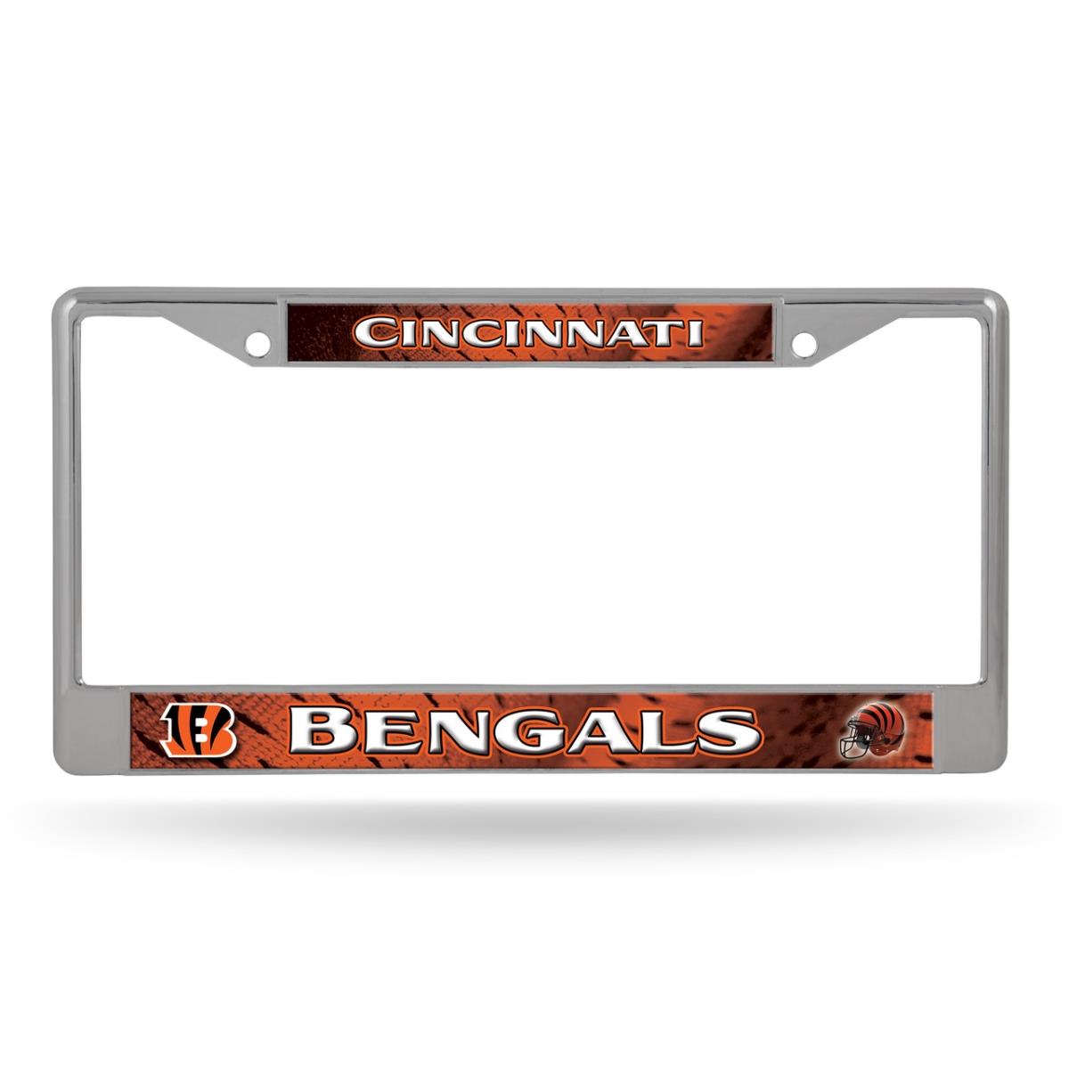 1140726831 Cincinnati Bengals Frame Printed Insert License Plate, Chrome
