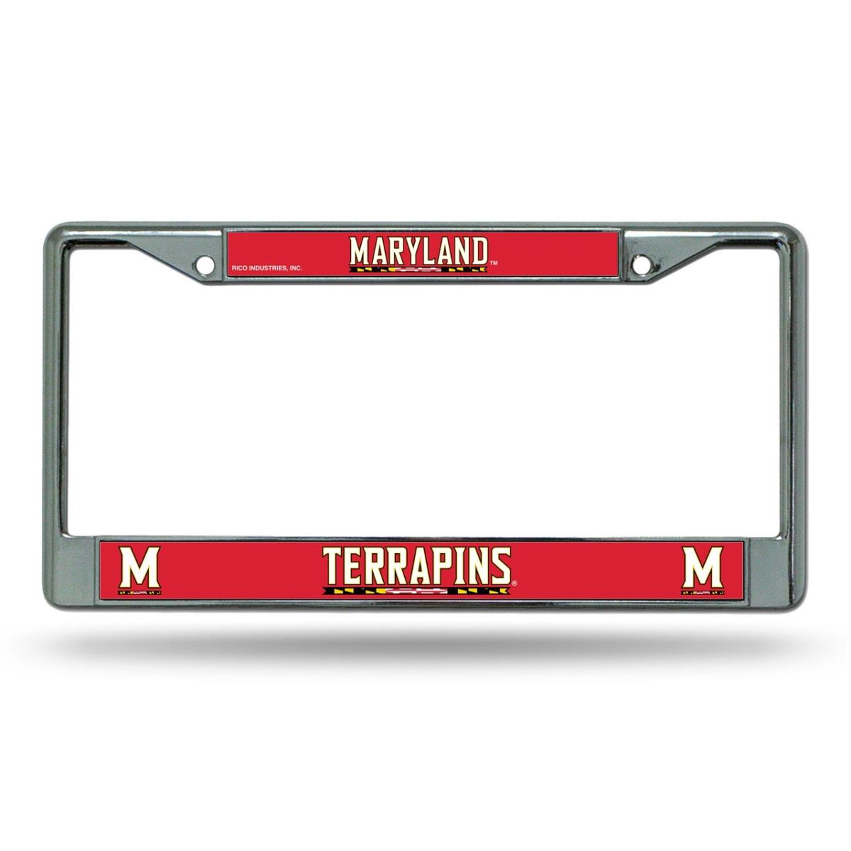 1140733688 Maryland Terrapins Frame Printed Insert License Plate, Chrome