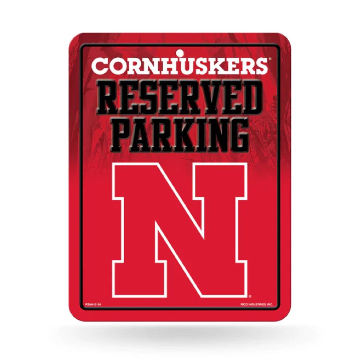 1140743736 Nebraska Metal Parking Cornhuskers Sign