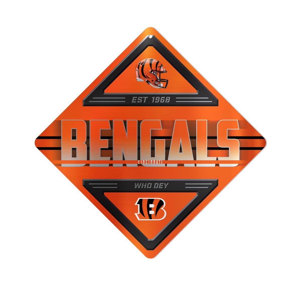 1140746224 Cincinnati Bengals Metal Diamond Shape Sign