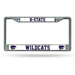 6734585263 Kansas State Wildcats Frame Chrome License Plate