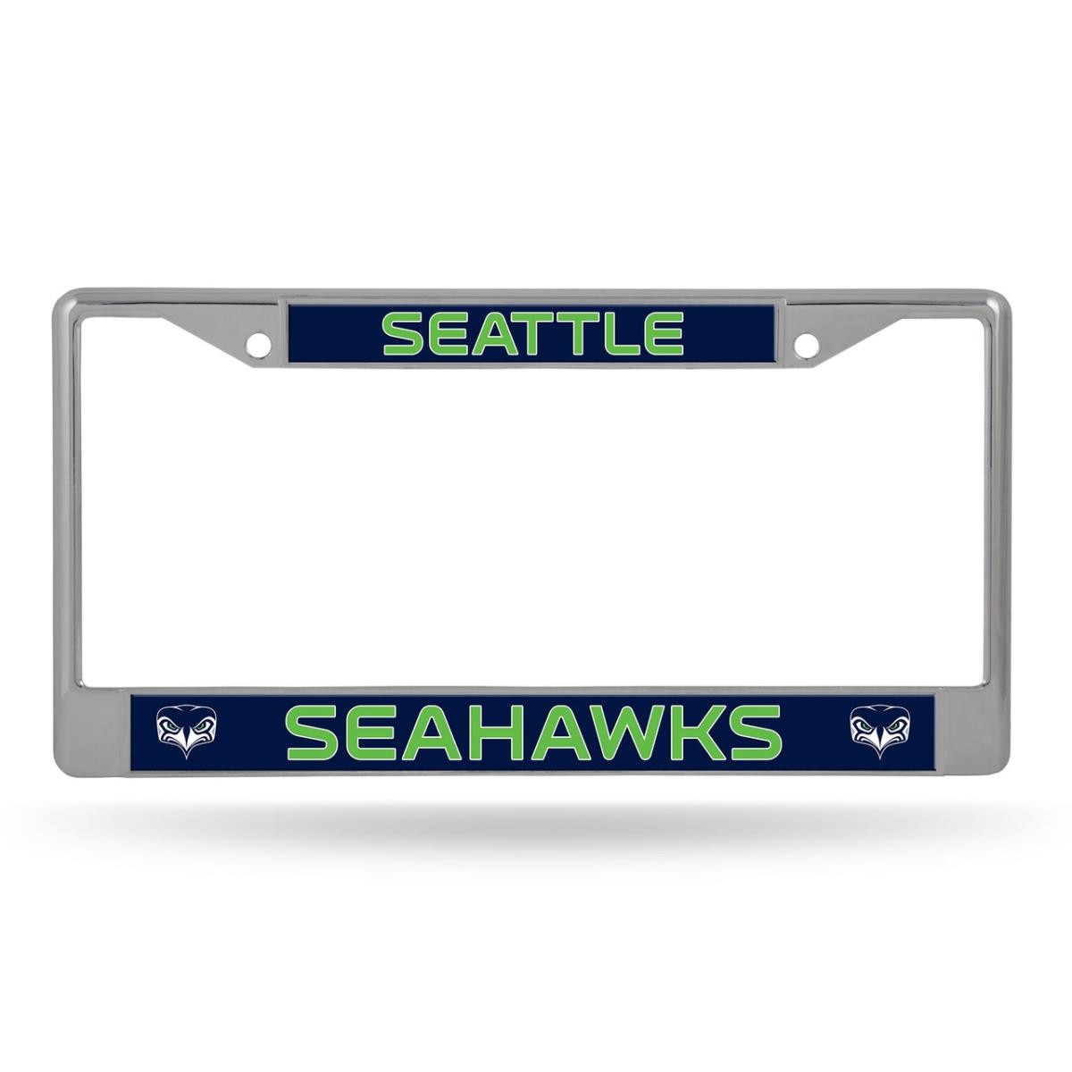 6734544855 Seattle Seahawks Frame Chrome Printed Insert License Plate