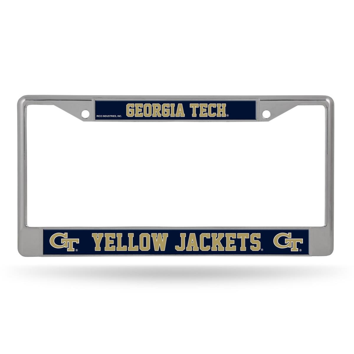 6734547557 Georgia Tech Yellow Jackets Frame Chrome Printed Insert License Plate