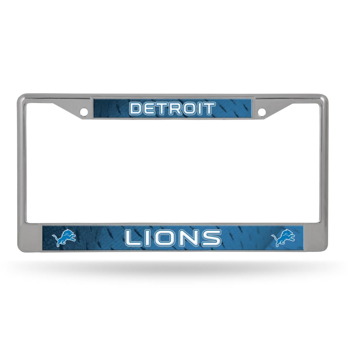 6734534912 Detroit Lions Chrome Printed Insert License Plate Frame