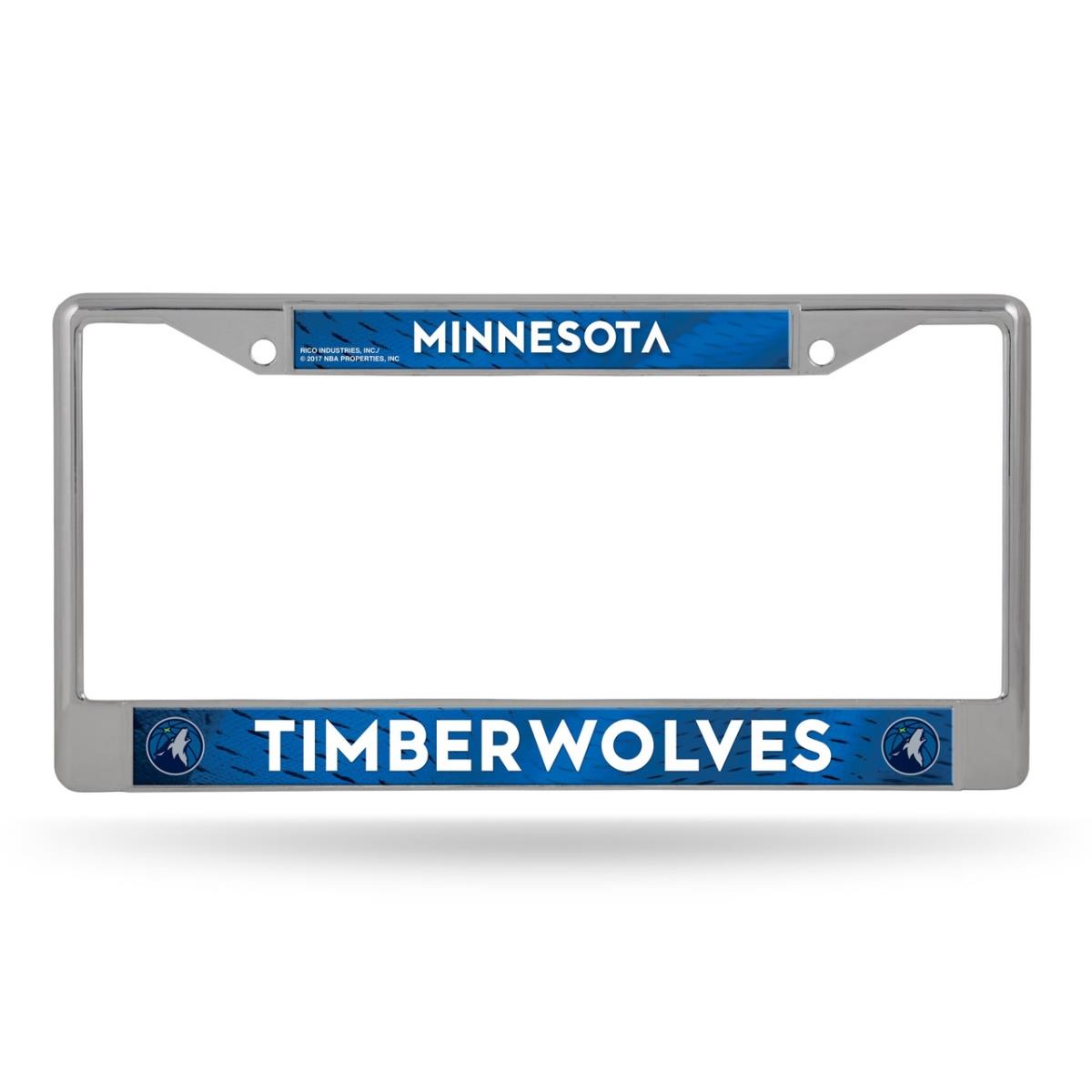 6734536329 Minnesota Timberwolves Frame Chrome Printed Insert License Plate