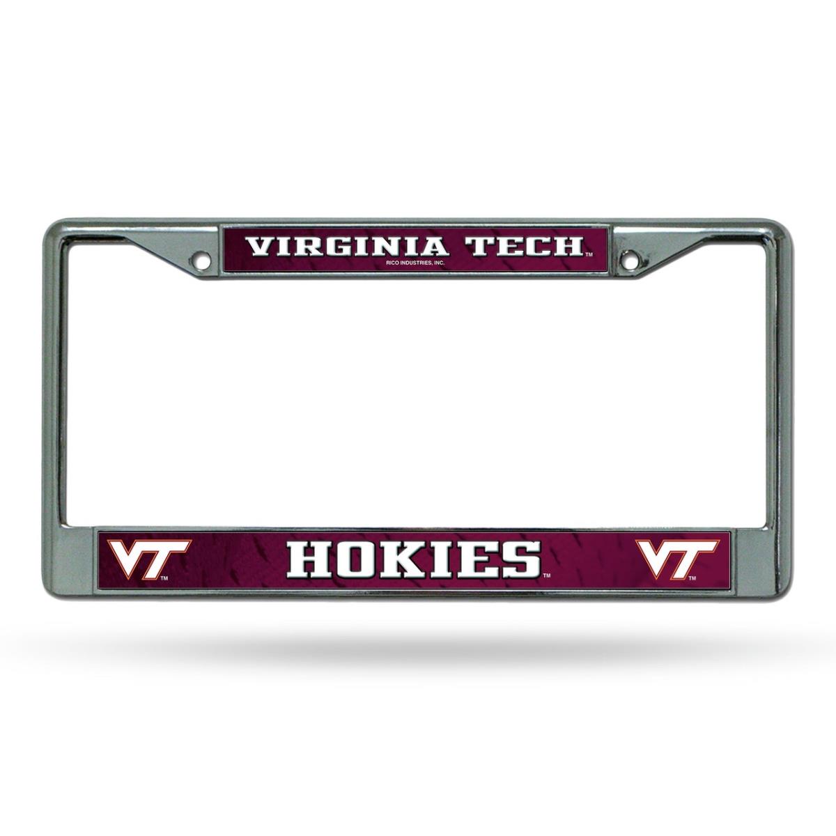6734529682 Virginia Tech Hokies Frame Chrome Printed Insert License Plate
