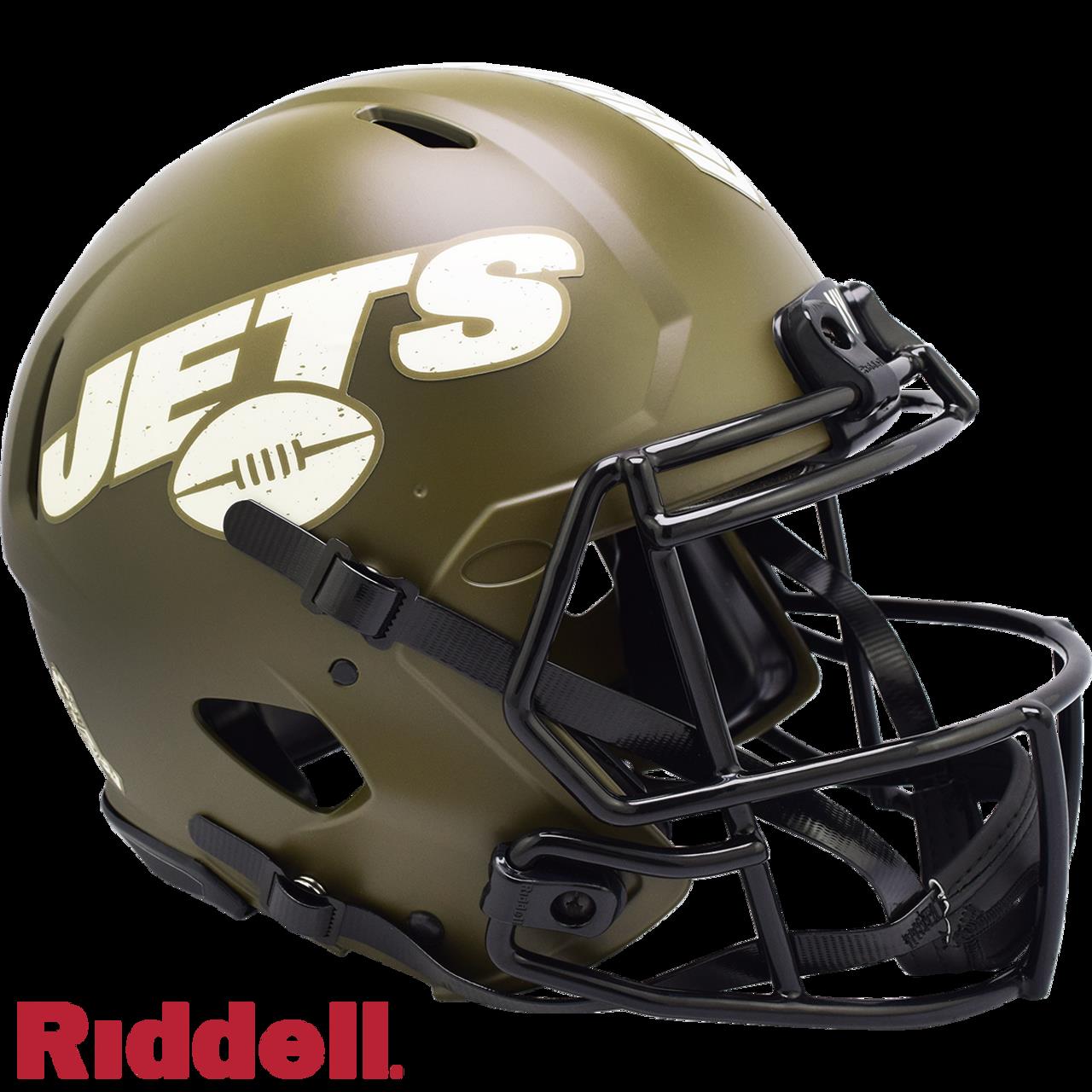 9585563244 NFL New York Jets  Authentic Full Size Speed Style Salute to Service Helmet