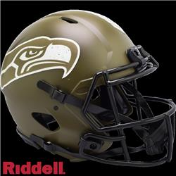 Riddell 9585563254 Authentic Helmet Salute to Service Seattle Seahawks Helmet Olive - Full Size