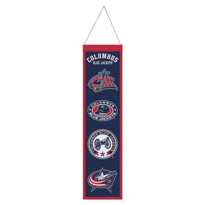 9416648424 8 x 32 in. NHL Columbus Blue Jackets Heritage Evolution Design Wool Banner