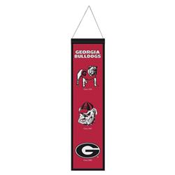 8 x 32 in. NCAA Heritage Evolution Design Georgia Bulldogs Wool Banner