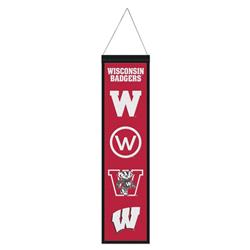 9416649180 8 x 32 in. NCAA Wisconsin Badgers Wool Heritage Evolution Design Banner