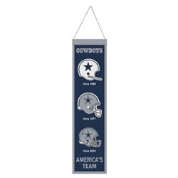 8 x 32 in. NFL Heritage Evolution Design Dallas Cowboys Wool Banner