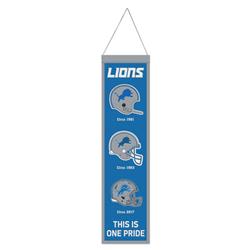 9416647172 8 x 32 in. Detroit Lions Wool Heritage Evolution Design Banner