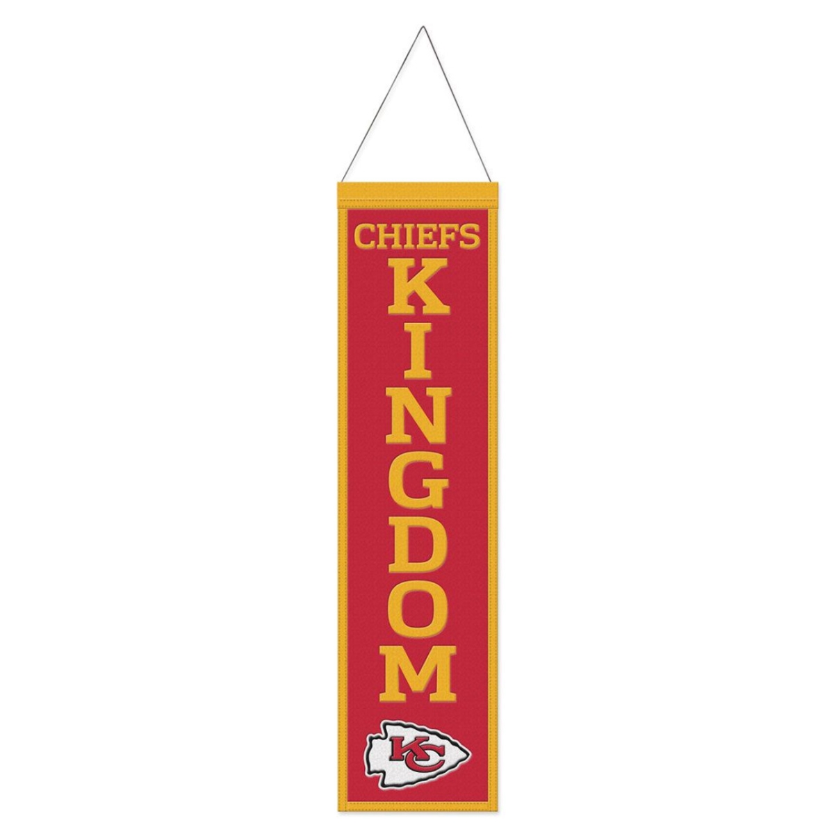 9416647233 8 x 32 in. NFL Kansas City Chiefs Heritage Slogan Design Wool Banner