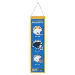 Picture of Wraft Fanatics 9416647257 8 x 32 in. Los Angeles Chargers Wool Heritage Evolution Design Banner