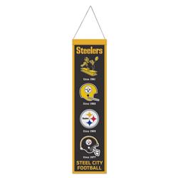 Picture of Wraft Fanatics 9416647486 8 x 32 in. Pittsburgh Steelers Heritage Evolution Design Wool Banner