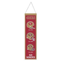 Picture of Wraft Fanatics 9416647498 8 x 32 in. San Francisco 49ers Wool Heritage Evolution Design Banner