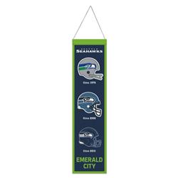 Picture of Wraft Fanatics 9416647509 8 x 32 in. Seattle Seahawks Heritage Evolution Design Wool Banner