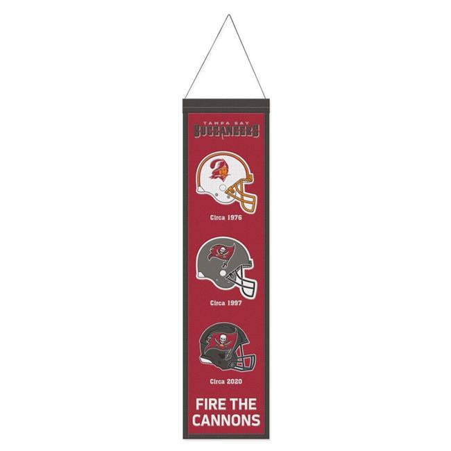 8 x 32 in. NFL Tampa Bay Buccaneers Wool Heritage Evolution Design Banner