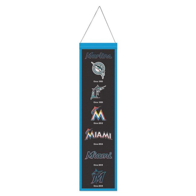 8 x 32 in. Miami Marlins Wool Heritage Evolution Design Banner