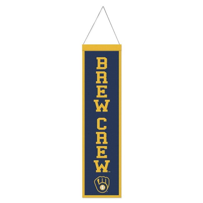 8 x 32 in. MLB Heritage Slogan Design Milwaukee Brewers Wool Banner