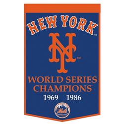 24 x 38 in. New York Mets Banner Wool Dynasty Champ Design