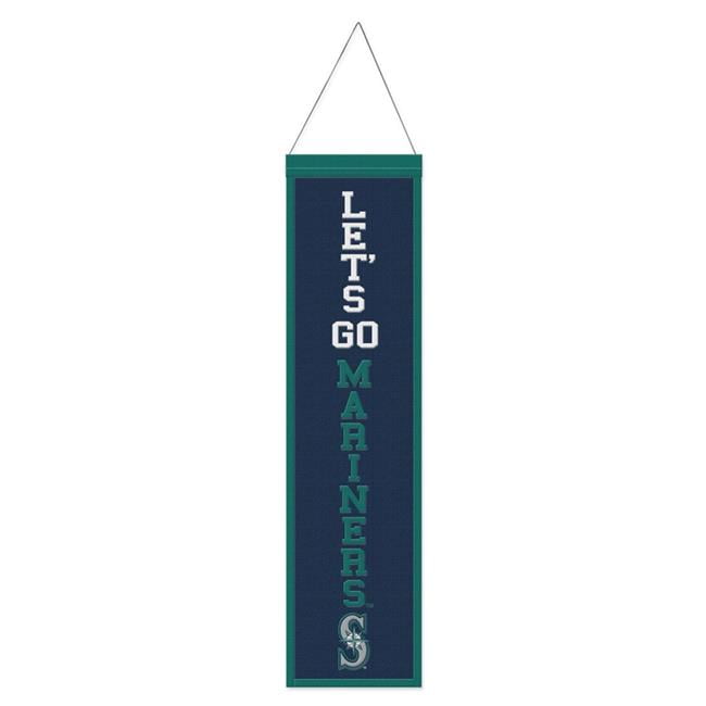 8 x 32 in. Seattle Mariners Wool Heritage Slogan Design Banner