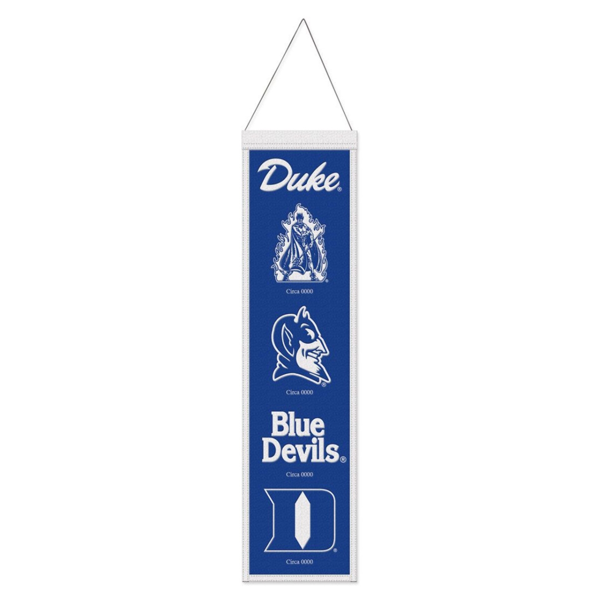 9416646408 8 x 32 in. NCAA Duke Blue Devils Heritage Evolution Design Wool Banner