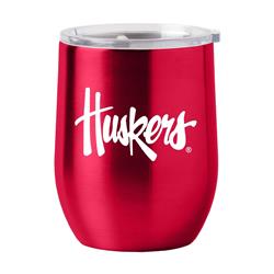 629395147 16 oz NCAA Nebraska Cornhuskers Stainless Steel Curved Travel Tumbler -  Logo Brands