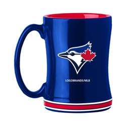 Picture of Logo Brands 629379462 14 oz MLB Toronto Blue Jays Sculpted Relief Team Color Coffee Mug