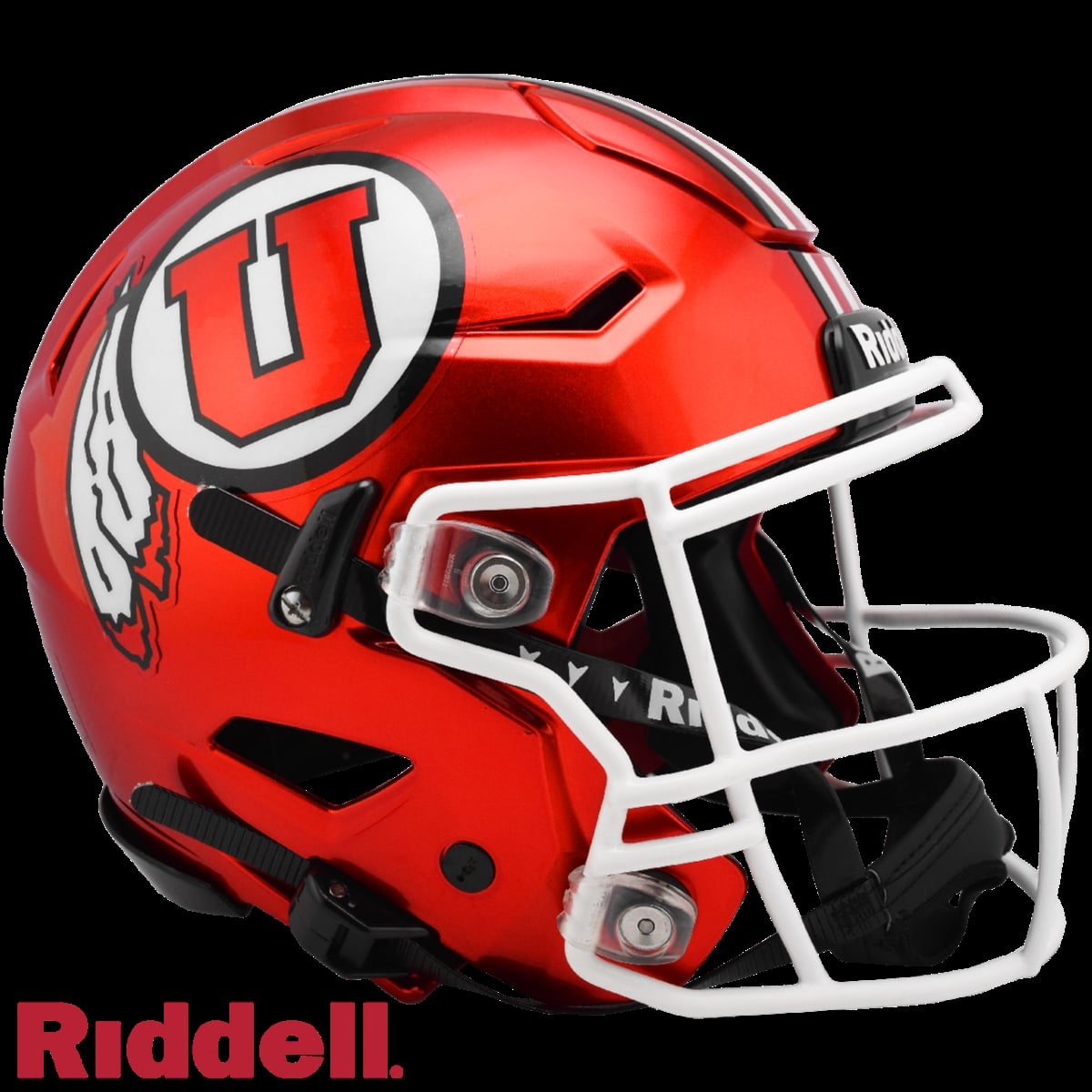 9585533534 NCAA University of Utah Authentic Full Size Speed Flex Style Utes Helmet, Red