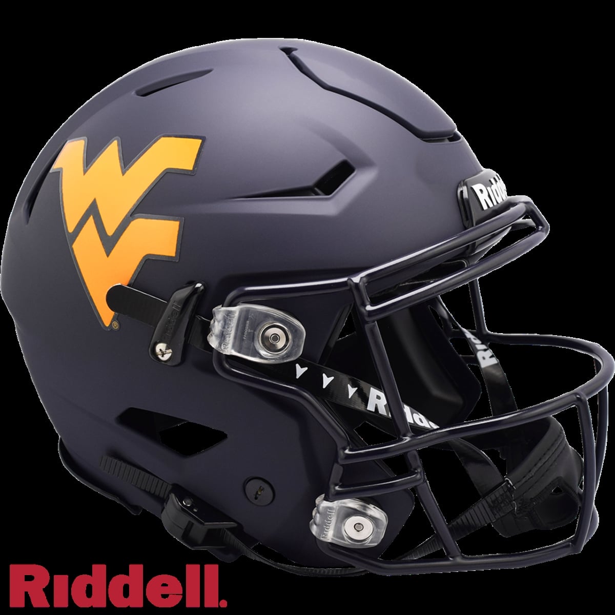 9585532784 NCAA West Virginia University Authentic Full Size Speed Flex Style Mountaineers Helmet, Satin