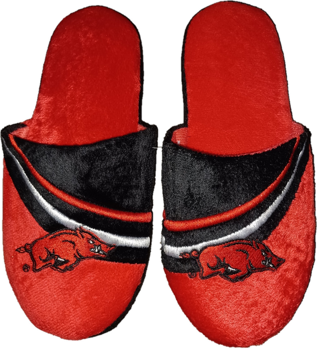 8784905518-L Arkansas Razorbacks Slipper - Big Logo Stripe - Large - 2 Piece
