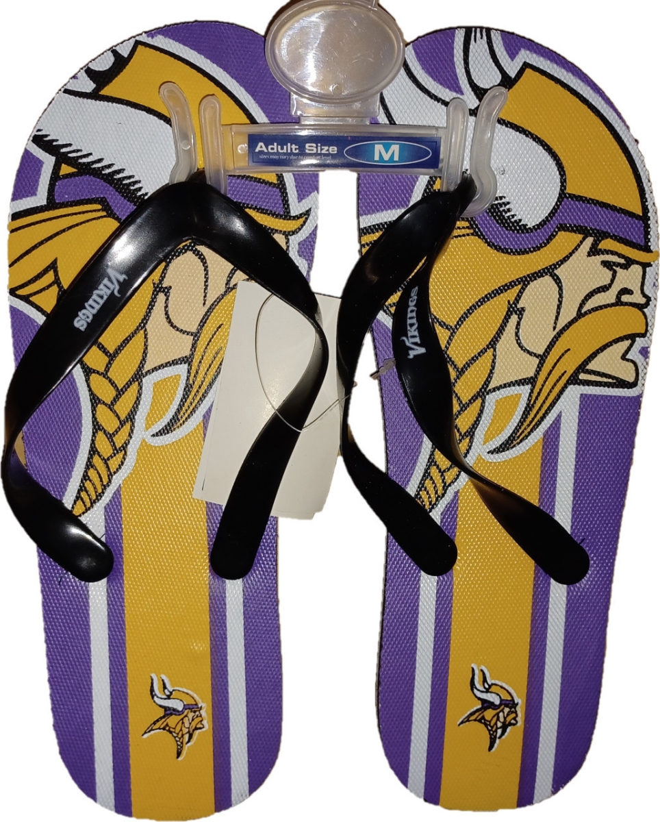 8686701037-L Minnesota Vikings Unisex Flip Flop - Large - 2 Piece