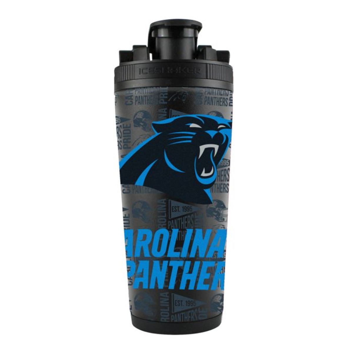 1094312579 26 oz Stainless Steel Carolina Panthers Ice Shaker