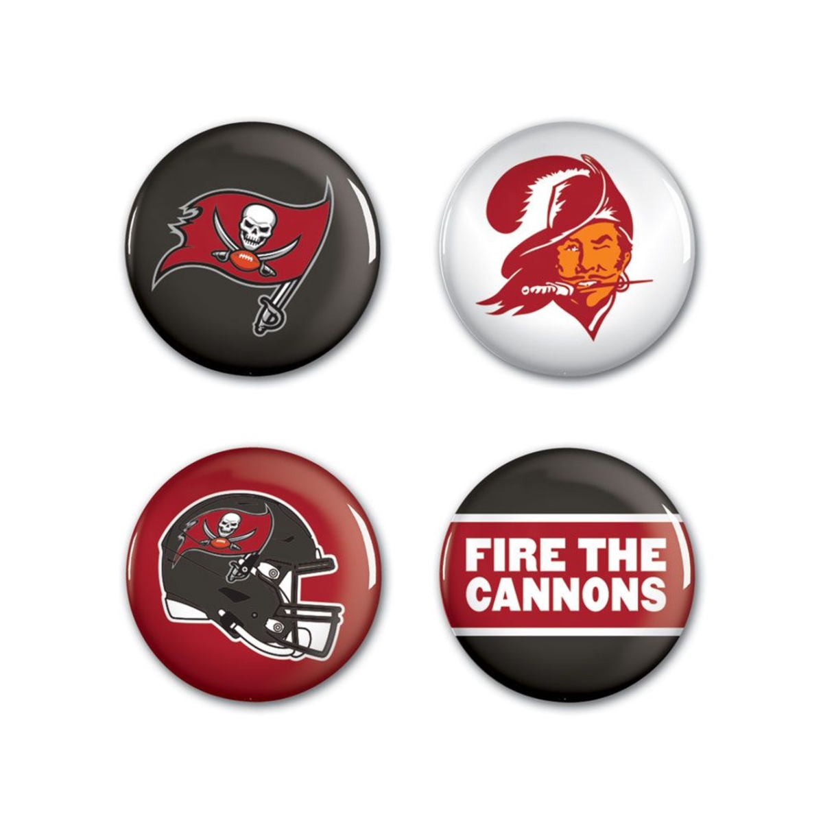 3208588847 Tampa Bay Buccaneers Buttons, Pack of 4