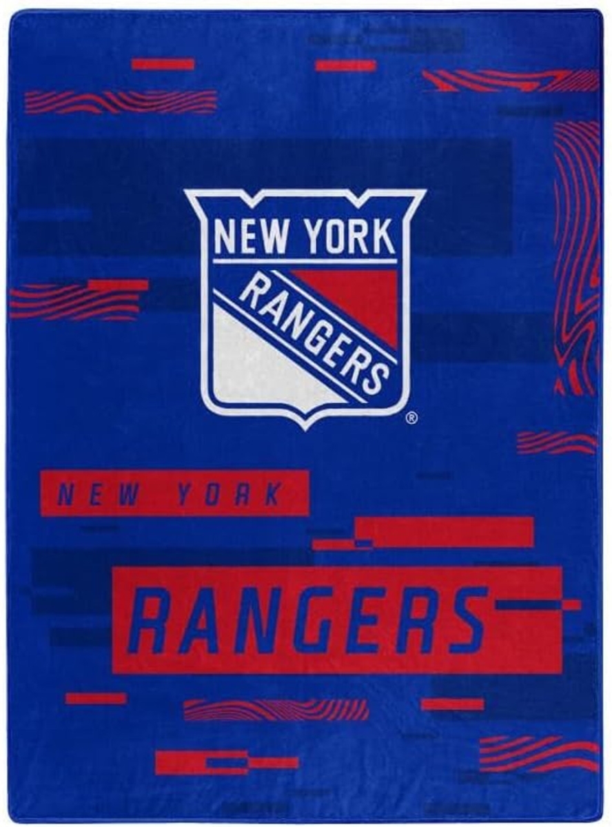 9060433381 60 x 80 in.   York Rangers Raschel Digitize Design Blanket
