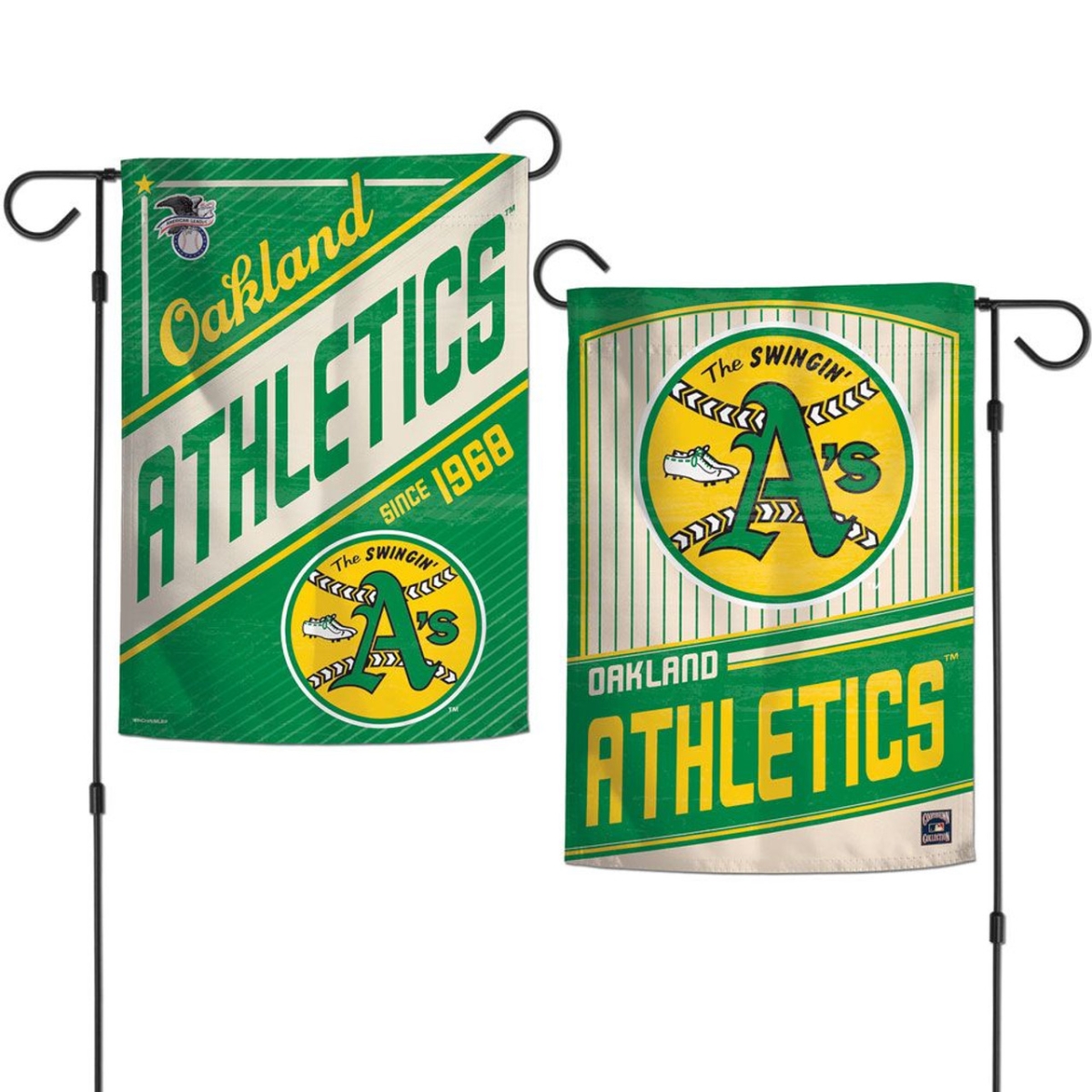 9416605980 12 x 18 in. Garden Style 2 Sided Cooperstown Oakland Athletics Flag