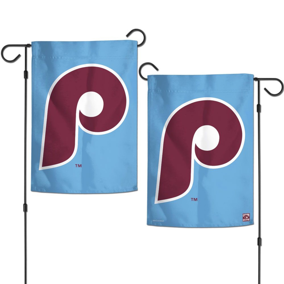 9416654970 12 x 18 in. MLB Philadelphia Phillies Garden Style 2 Sided Second Throwback Design Flag