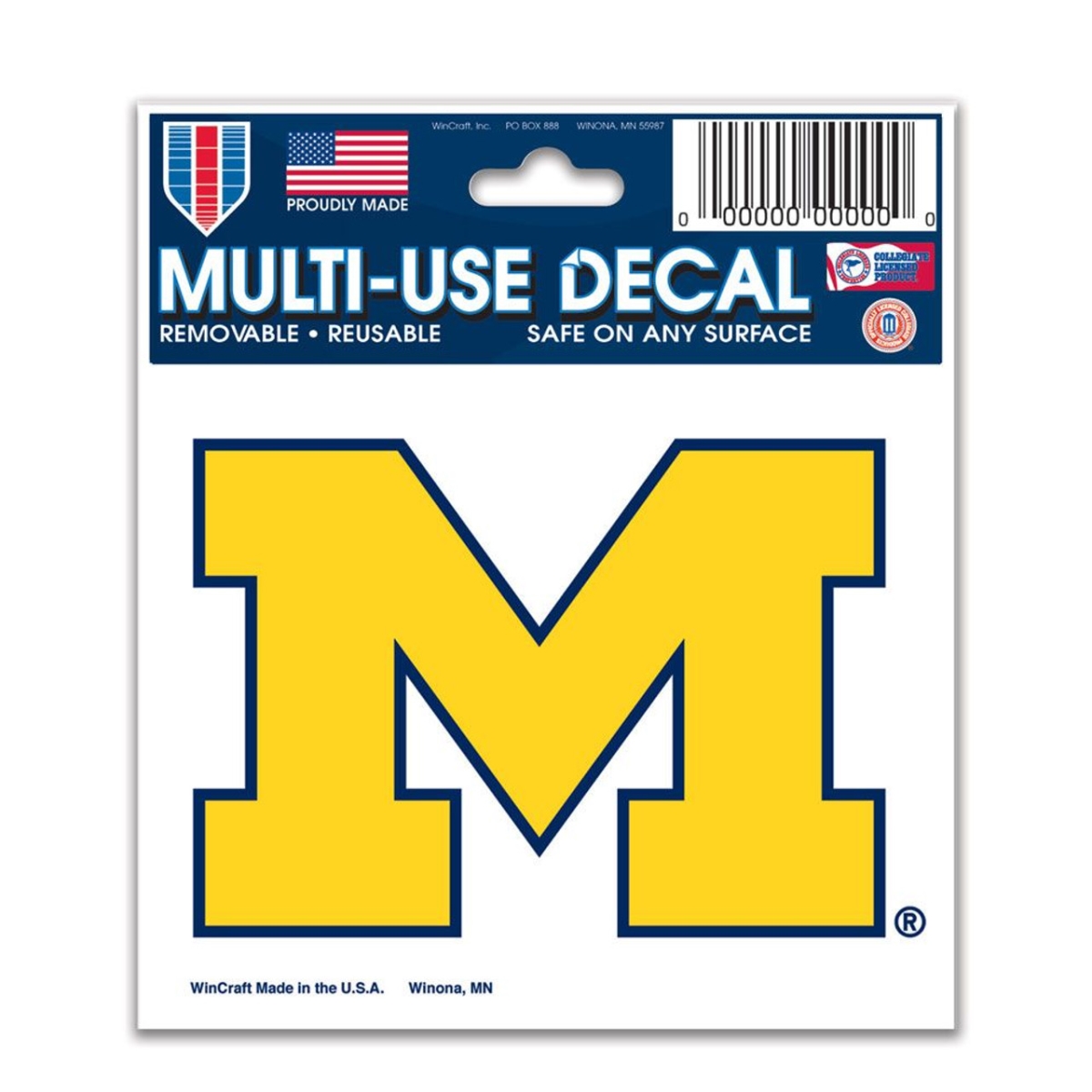 3208591289 3 x 4 in. Michigan Wolverines Multi Use Decal