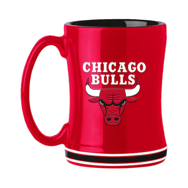 629333816 14 oz Chicago Bulls Sculpted Relief Coffee Mug - Red