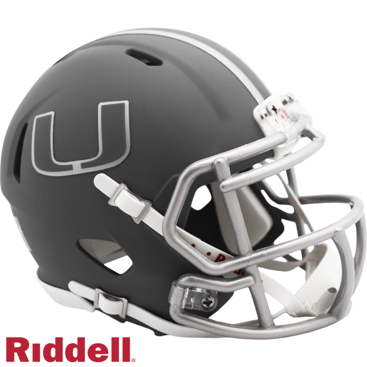 Miami Hurricanes Replica Mini Speed Helmet - Slate