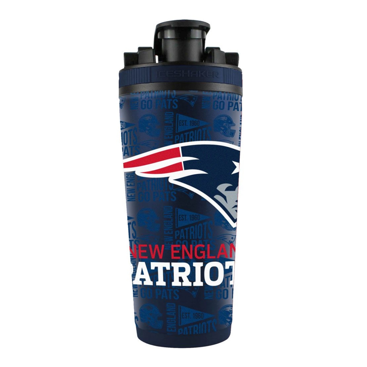1094312580 26 oz   England Patriots Ice Shaker - Stainless Steel