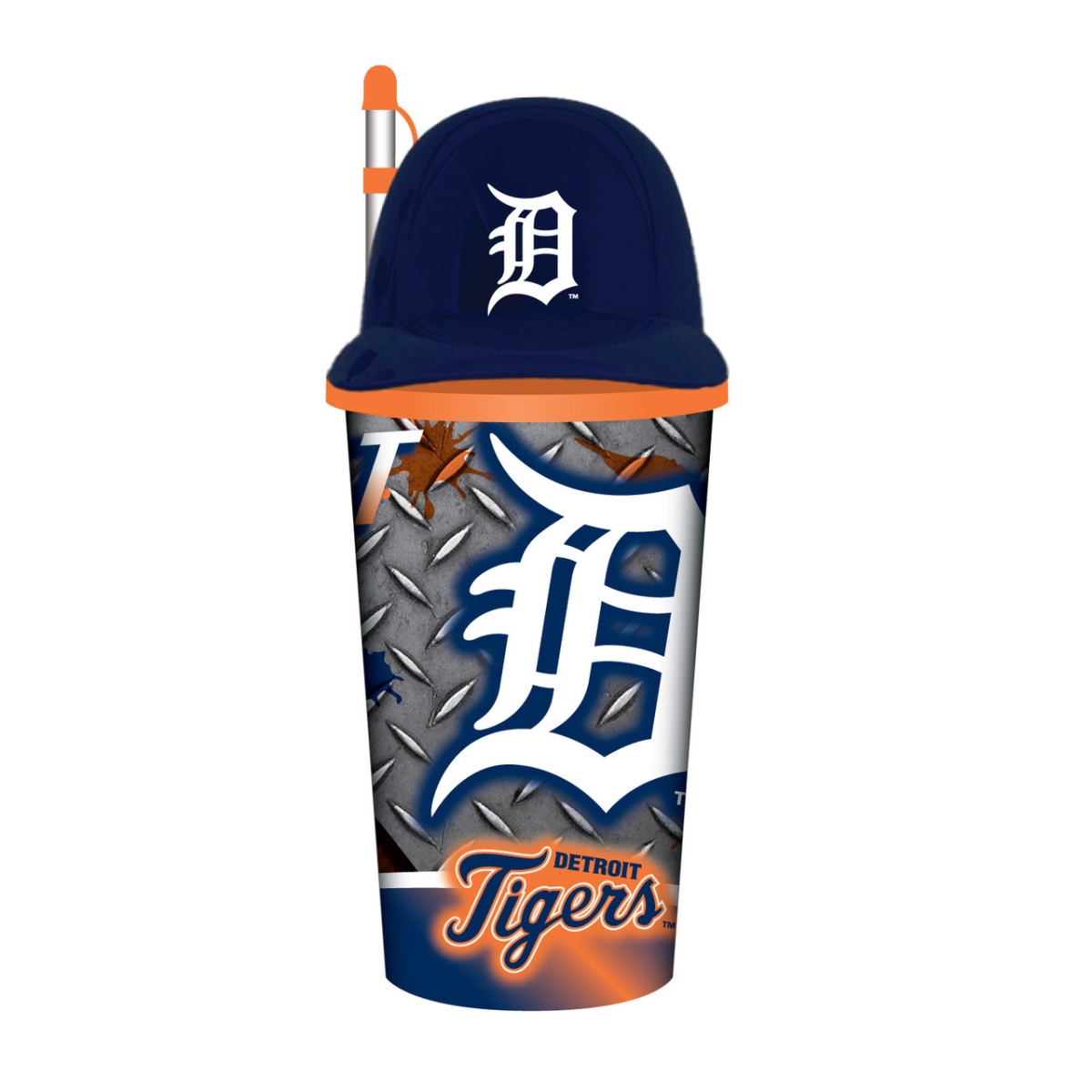 Picture of Mojo Licensing 9468813693 32 oz Detroit Tigers Helmet Cup with Straw - Plastic