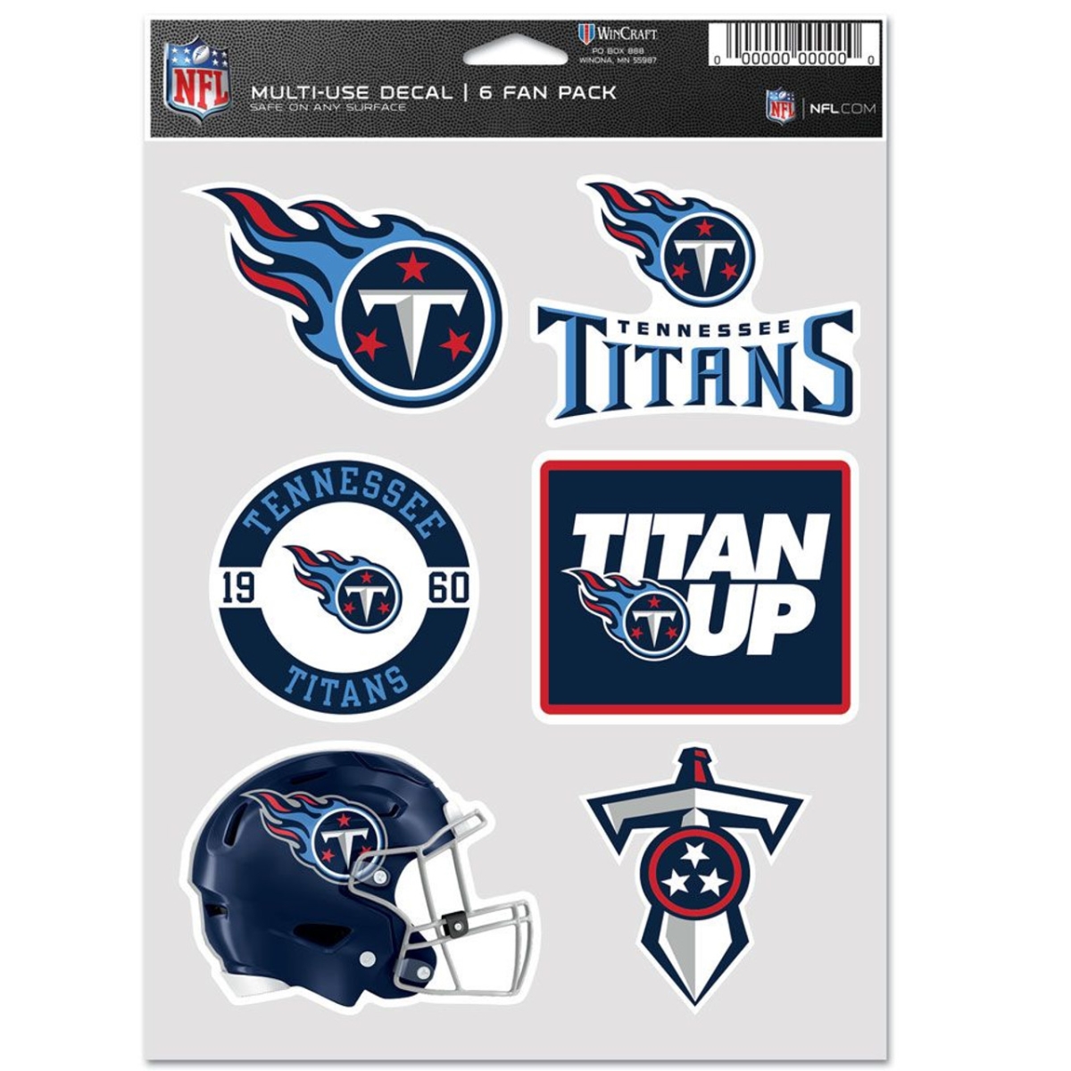 Tennessee Titans Multi Use Fan Decal - Pack of 6