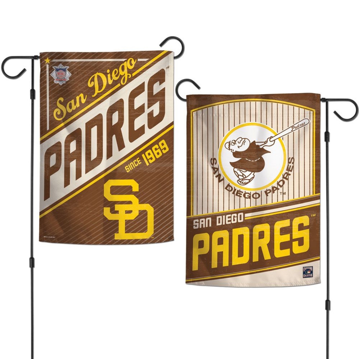 9416605975 12 x 18 in. San Diego Padres 2 Sided Cooperstown Garden Flag
