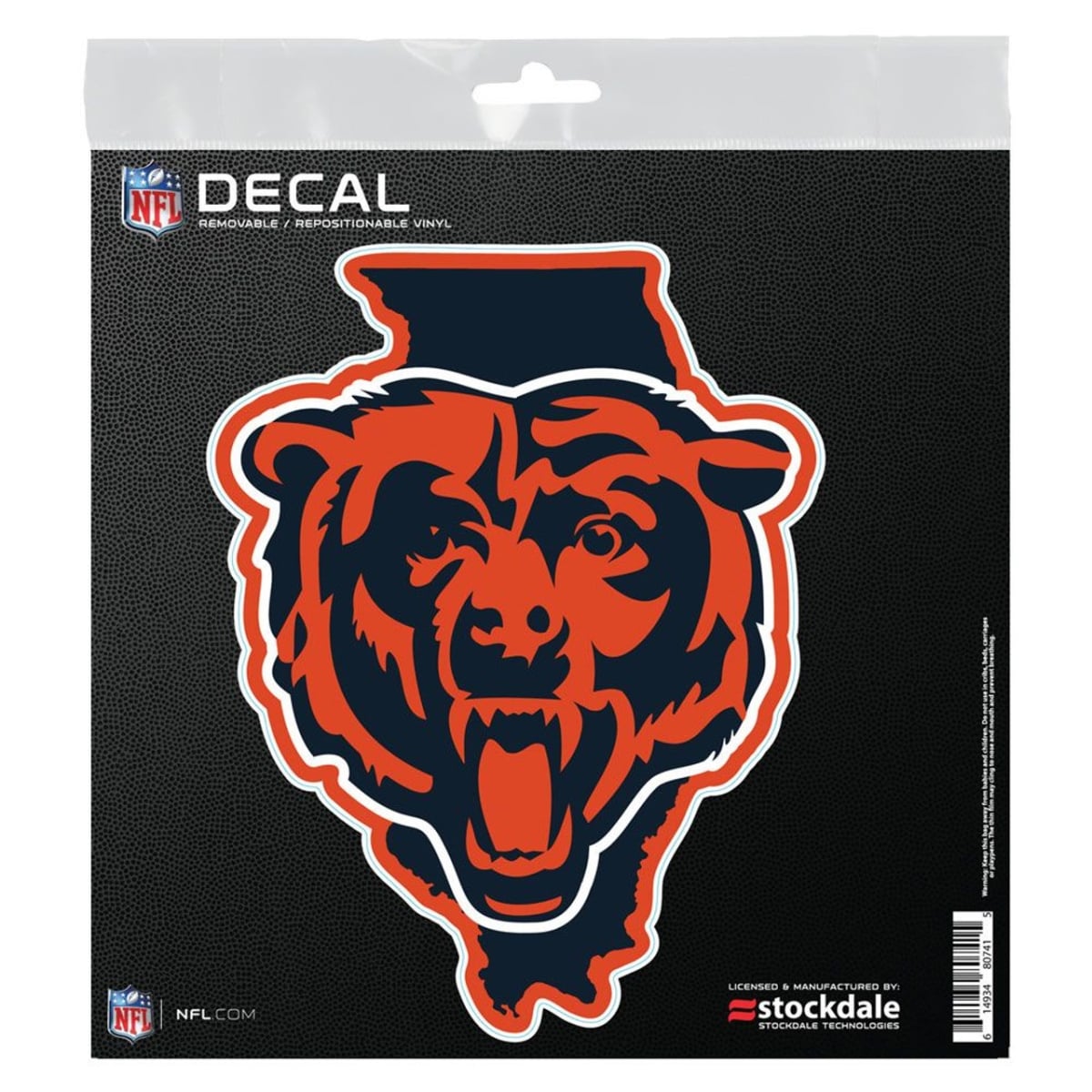 1493480741 6 x 6 in. Chicago Bears All Surface Decal - State Shape