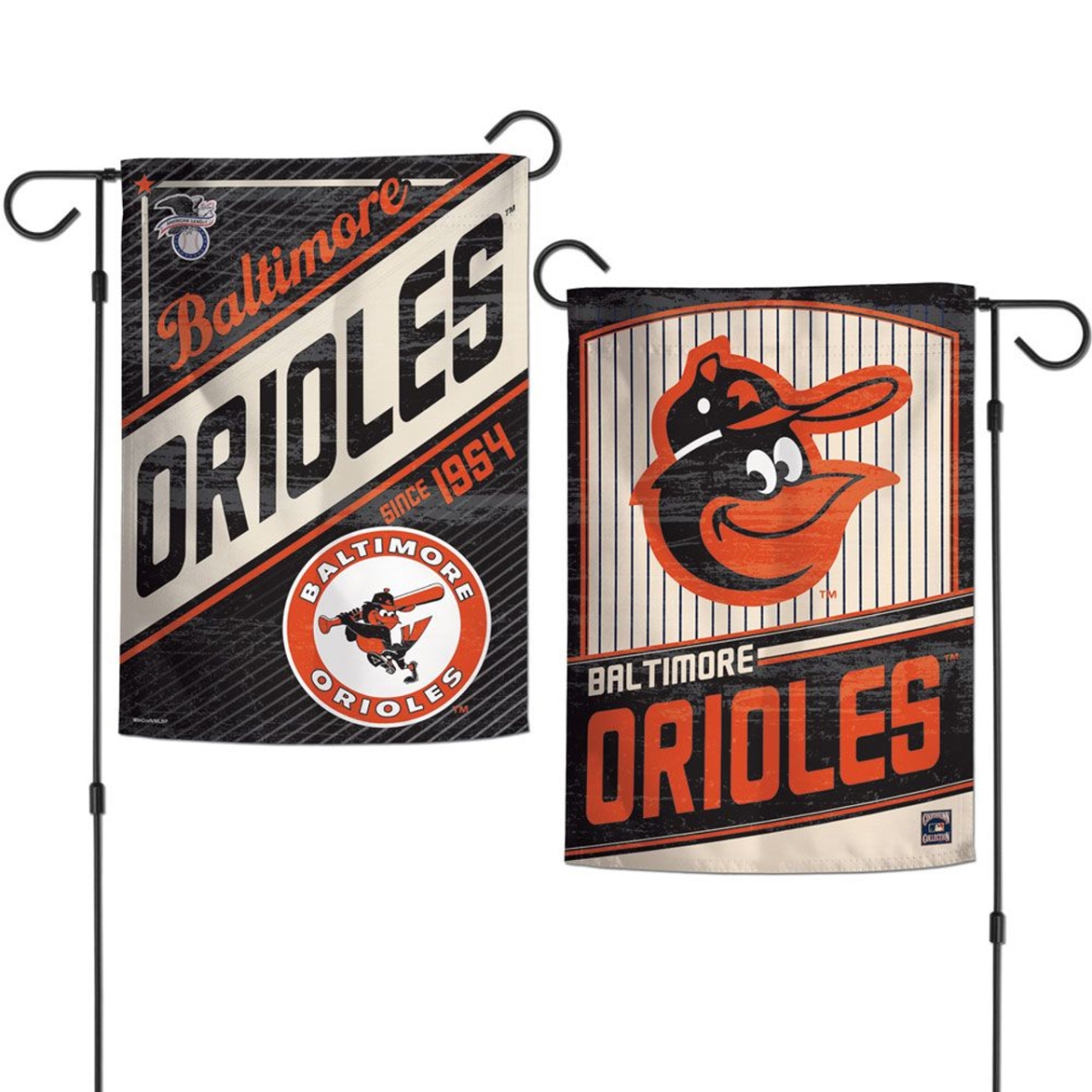 9416605976 12 x 18 in. Baltimore Orioles 2 Sided Cooperstown Garden Flag