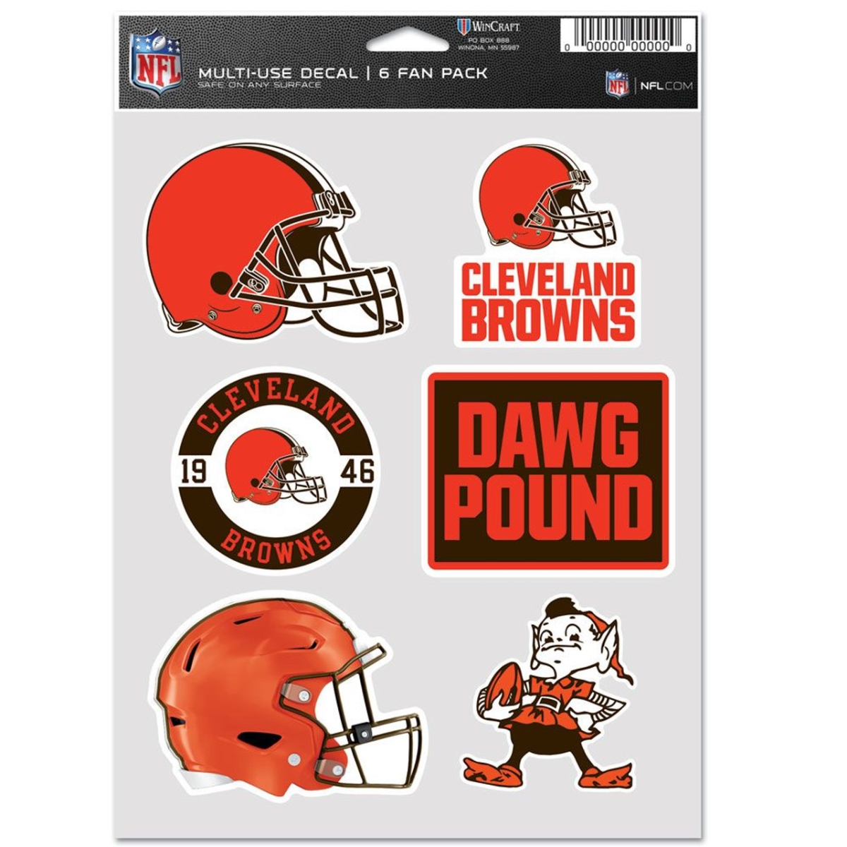 9416636940 Cleveland Browns Multi Use Fan Decal - Pack of 6